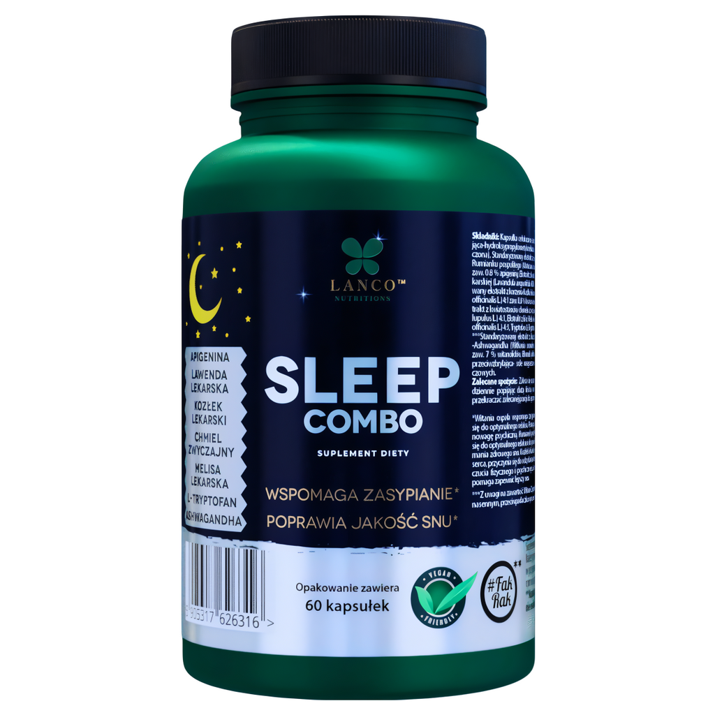 Sleep combo Lanco - Ziołowe ekstrakty nasenne - 60 kapsułek