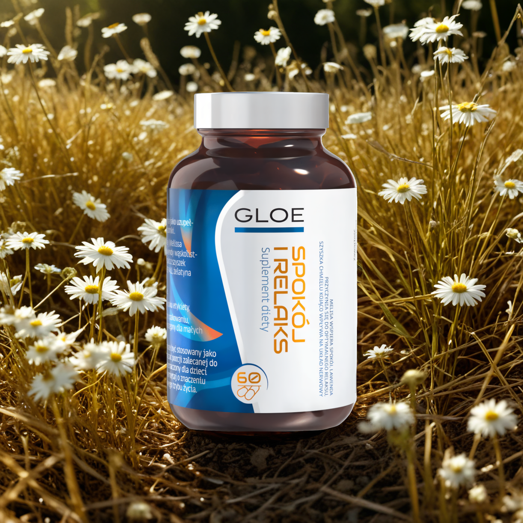 Spokój i relaks Gloe - Moc trzech naturalnych ekstraktów - 60 kapsułek