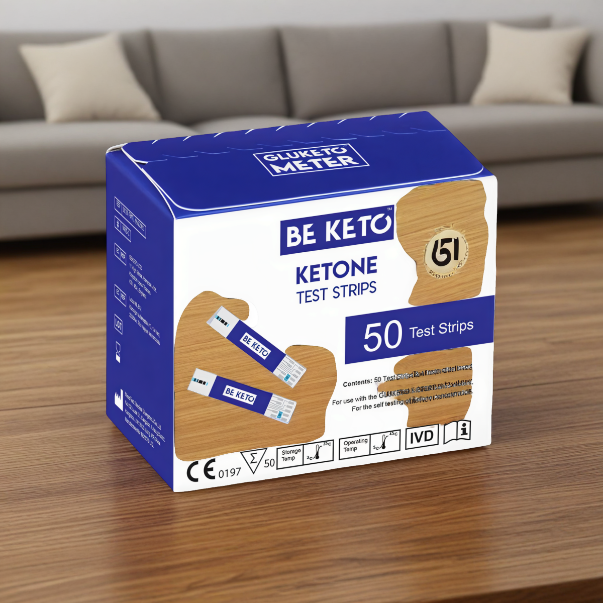 Testy paskowe KETONY do GluKeto Meter BeKeto - Szybkie i dokładne pomiary ketonów - 50 sztuk