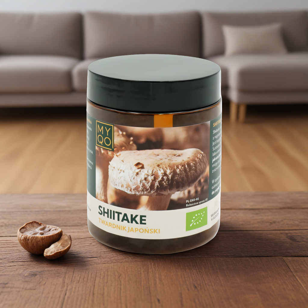 Twardnik japoński - Shiitake MYQO - Dla wsparcia organizmu - 100 g