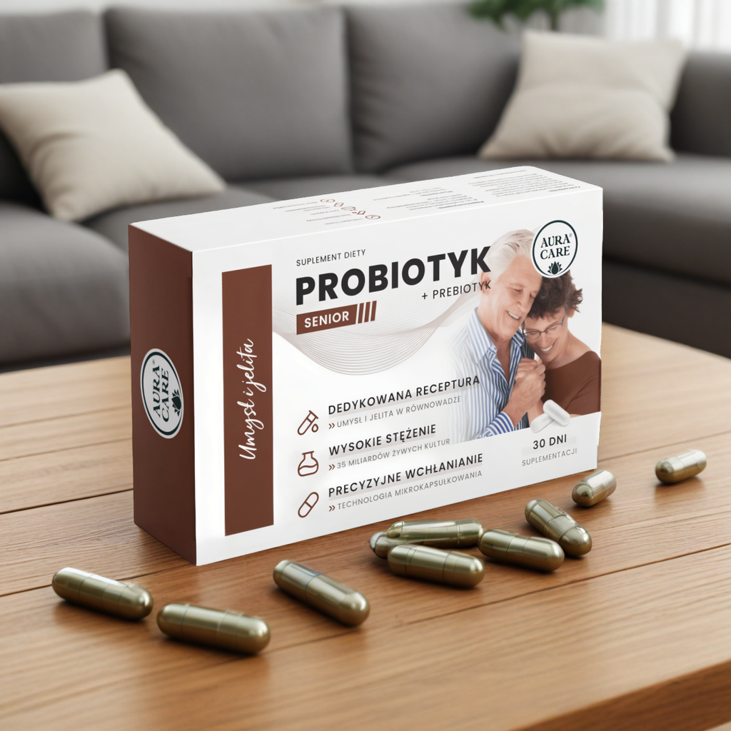 Umysł i jelita Senior Aura Care - Probiotyki dla Seniora - 30 kapsułek
