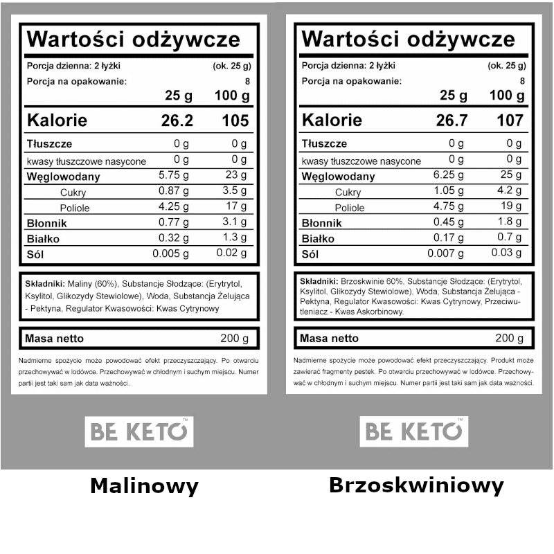 Keto Dżemy od Beketo - Smak bez Kompromisów i Minimalna Ilość Węglowodanów - 200 g (Smak: wisniowy)