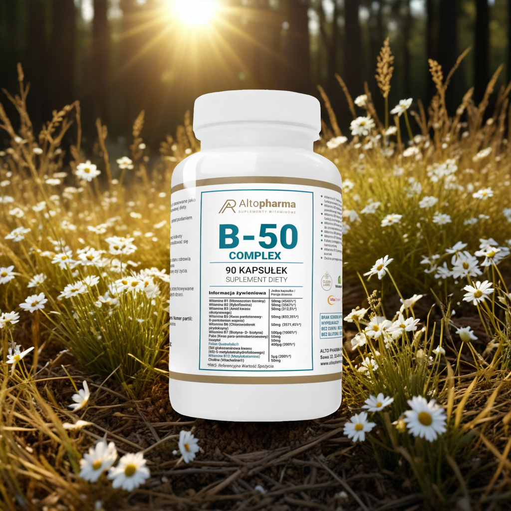 Witamina B-50 Metylobalamina Complex Alto Pharma - Wspomaga prawidłowy rozwój i odporność - 90 kapsułek