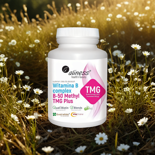 Witamina B Complex B-50 Methyl TMG Plus Aliness – 100 kapsułek Vege