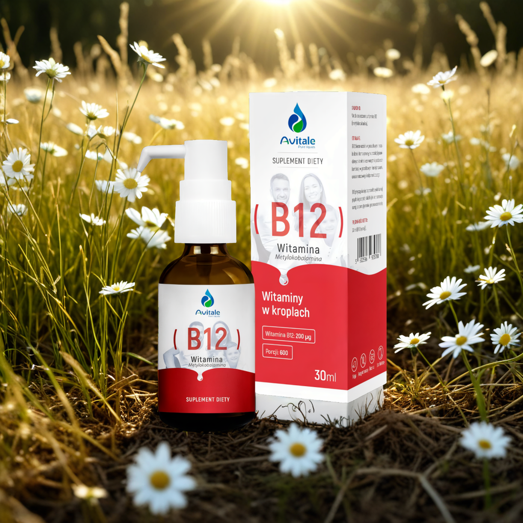 Witamina B12 Avitale w kroplach - Metylokobalamina 200 µg Aliness - 30 ml (600 porcji)
