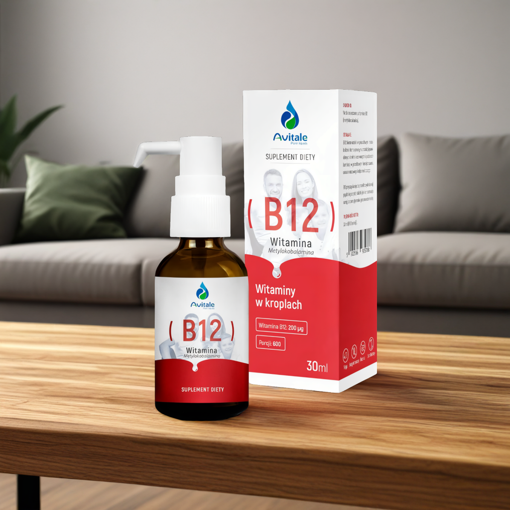 Witamina B12 Avitale w kroplach - Metylokobalamina 200 µg Aliness - 30 ml (600 porcji)
