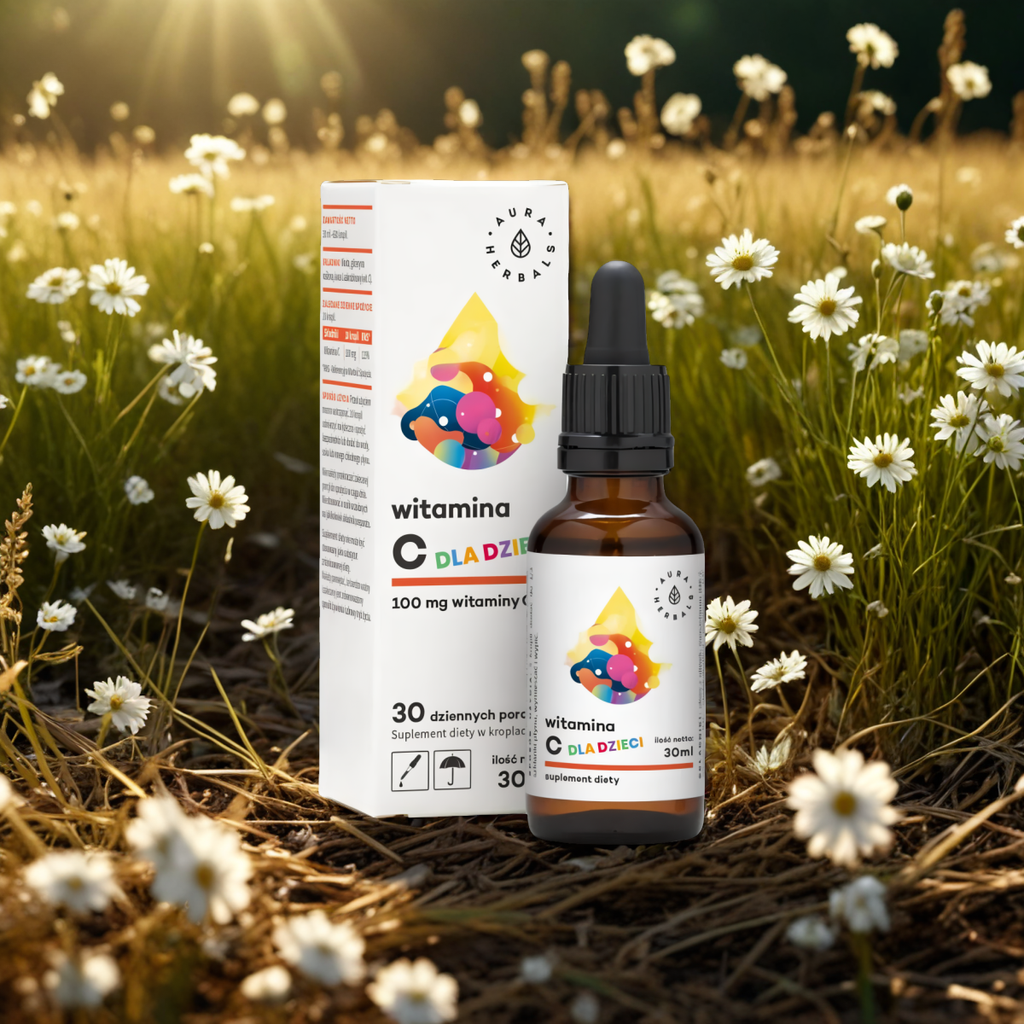 Witamina C Dla Dzieci 100 mg Aura Herbals - Wsparcie układu odpornościowego u dzieci - 30 ml krople