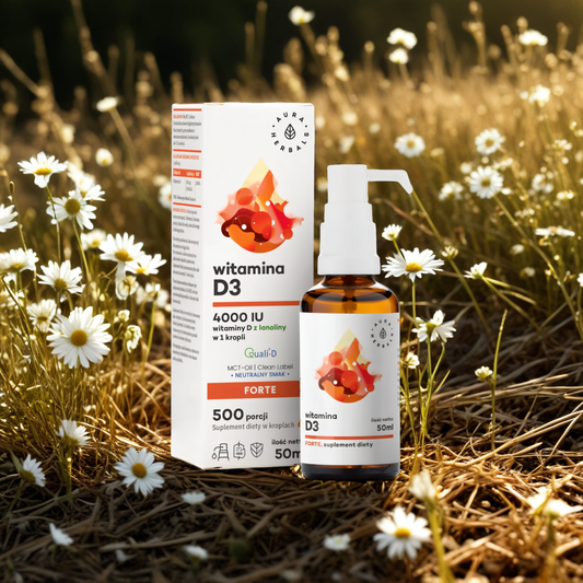 Witamina D3 4000 IU, MCT Aura Herbals - Wsparcie dla organizmu - 50 ml krople