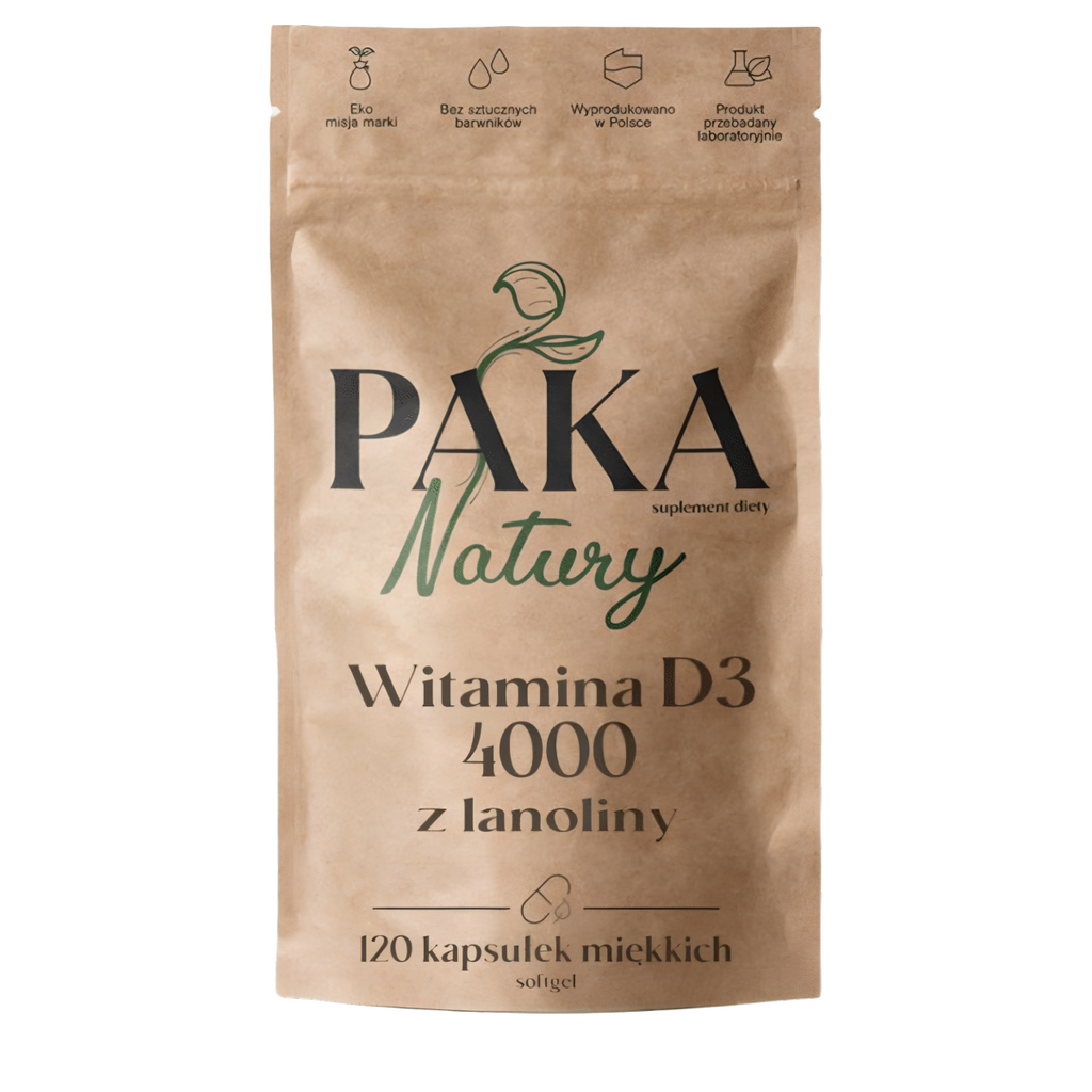 Witamina D3 4000 z lanoliny Paka Natury - 120 kapsułek miękkich