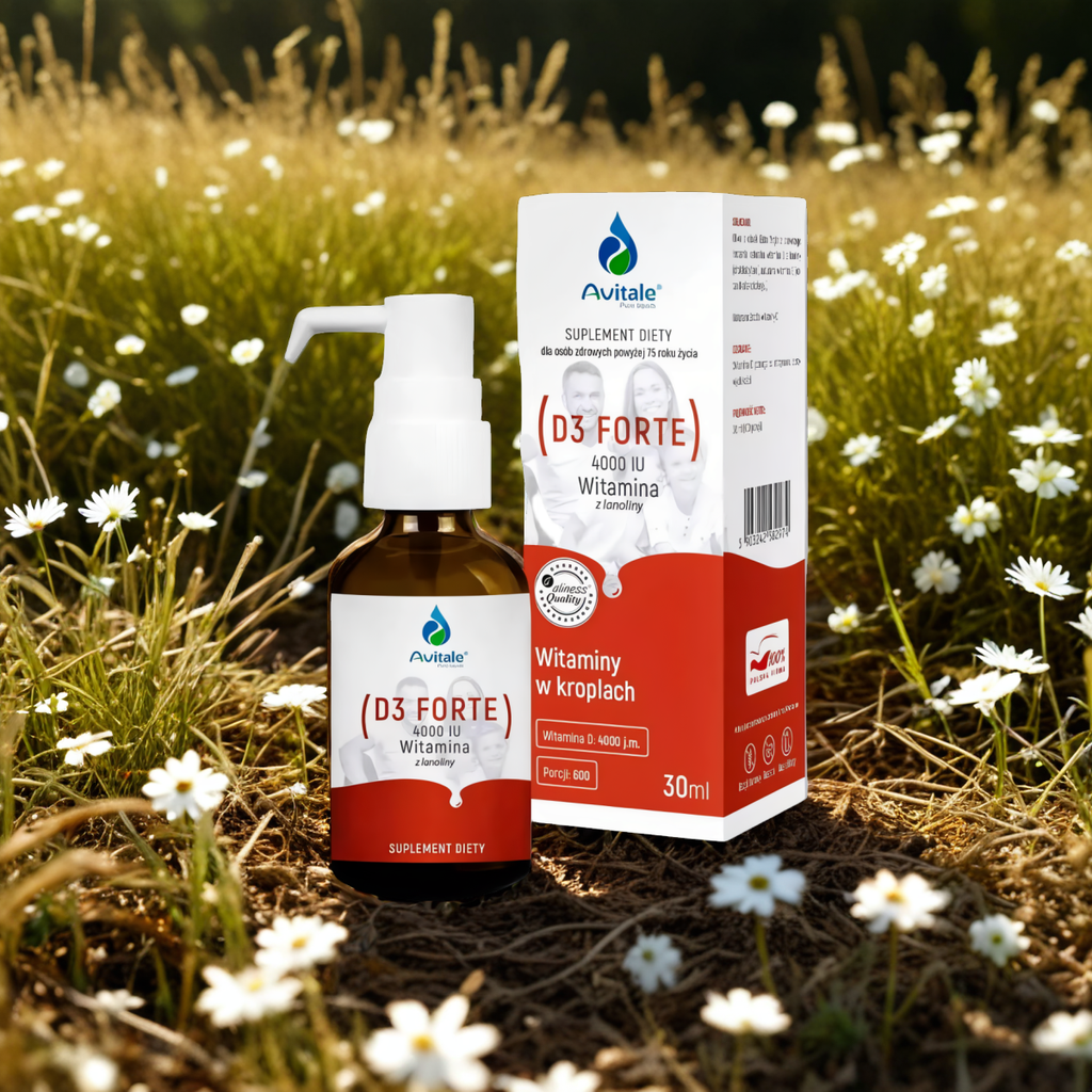 Witamina D3 Forte 4000 j.m. Avitale w kroplach Aliness - 30 ml (600 porcji)