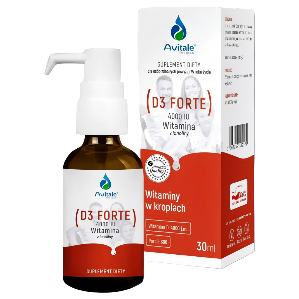 Witamina D3 Forte 4000 j.m. Avitale w kroplach Aliness - 30 ml (600 porcji)