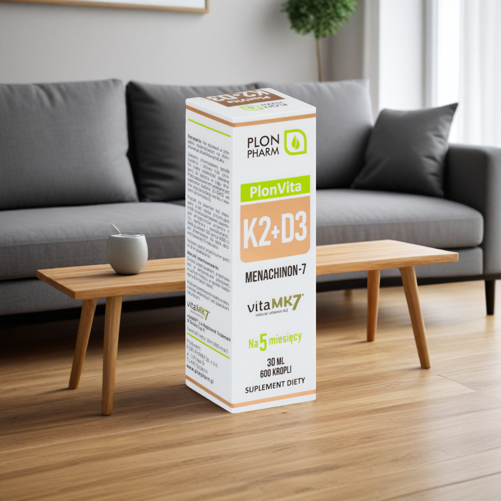 Witamina K2 MK-7 D3 4000 IU Plon Pharm - Naturalna Formuła – Krople 30 ml