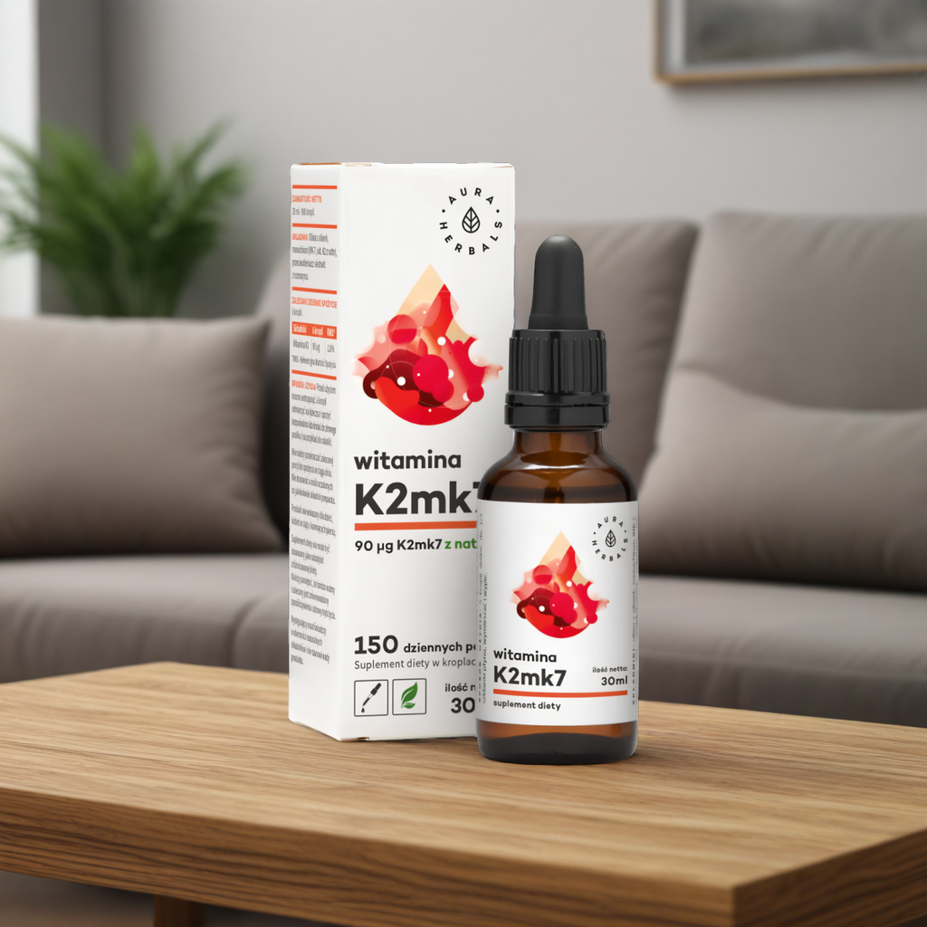 Witamina K2 MK7 Aura Herbals - Naturalna witamina K - 30 ml krople