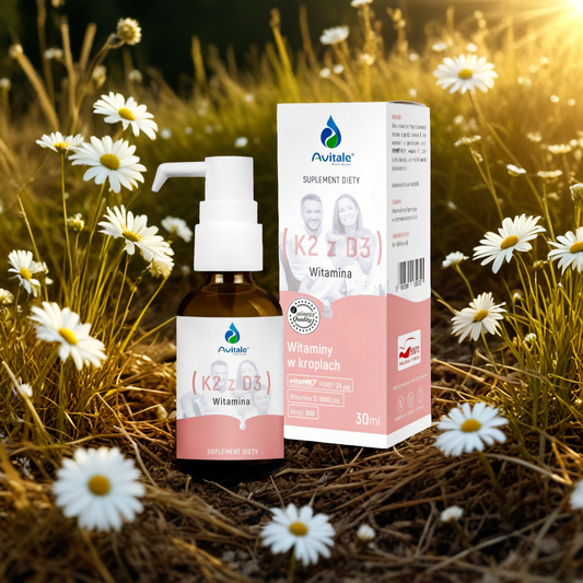 Witamina K2 z D3 Avitale w kroplach Aliness - 30 ml (600 porcji)