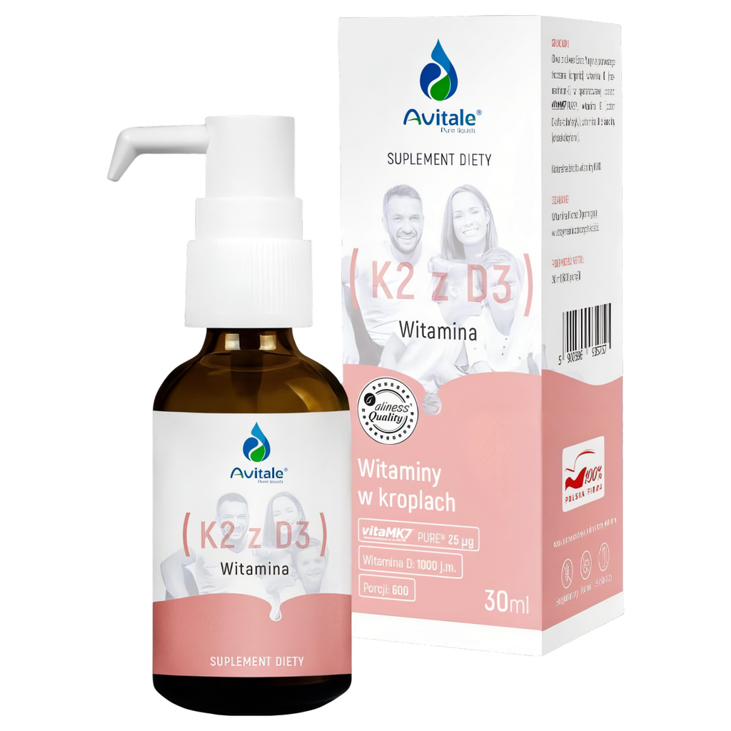 Witamina K2 z D3 Avitale w kroplach Aliness - 30 ml (600 porcji)