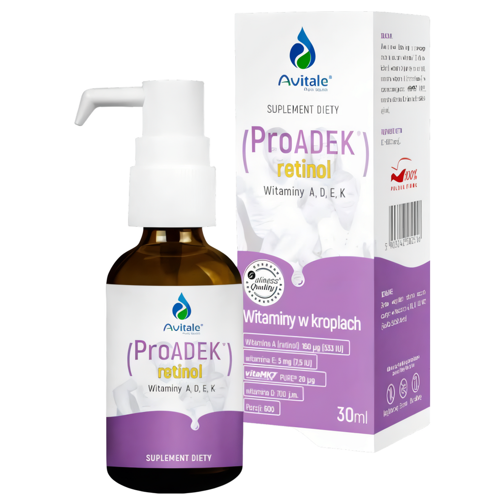 Witaminy ProADEK Retinol Avitale w kroplach Aliness - 30 ml (600 porcji)