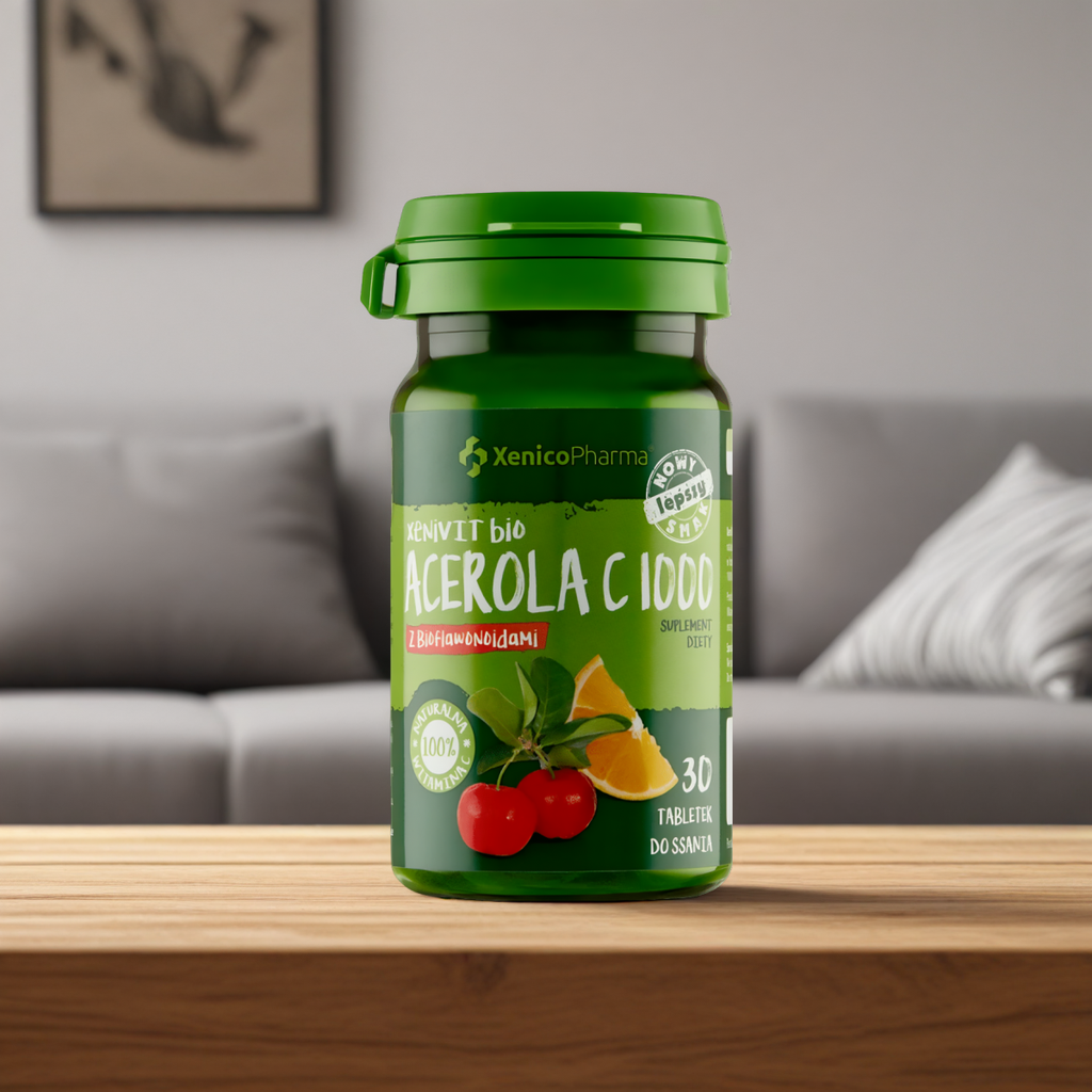 XeniVIT bio Acerola C 1000 Xenico Pharma - Wsparcie odporności - 30 tabletek do ssania