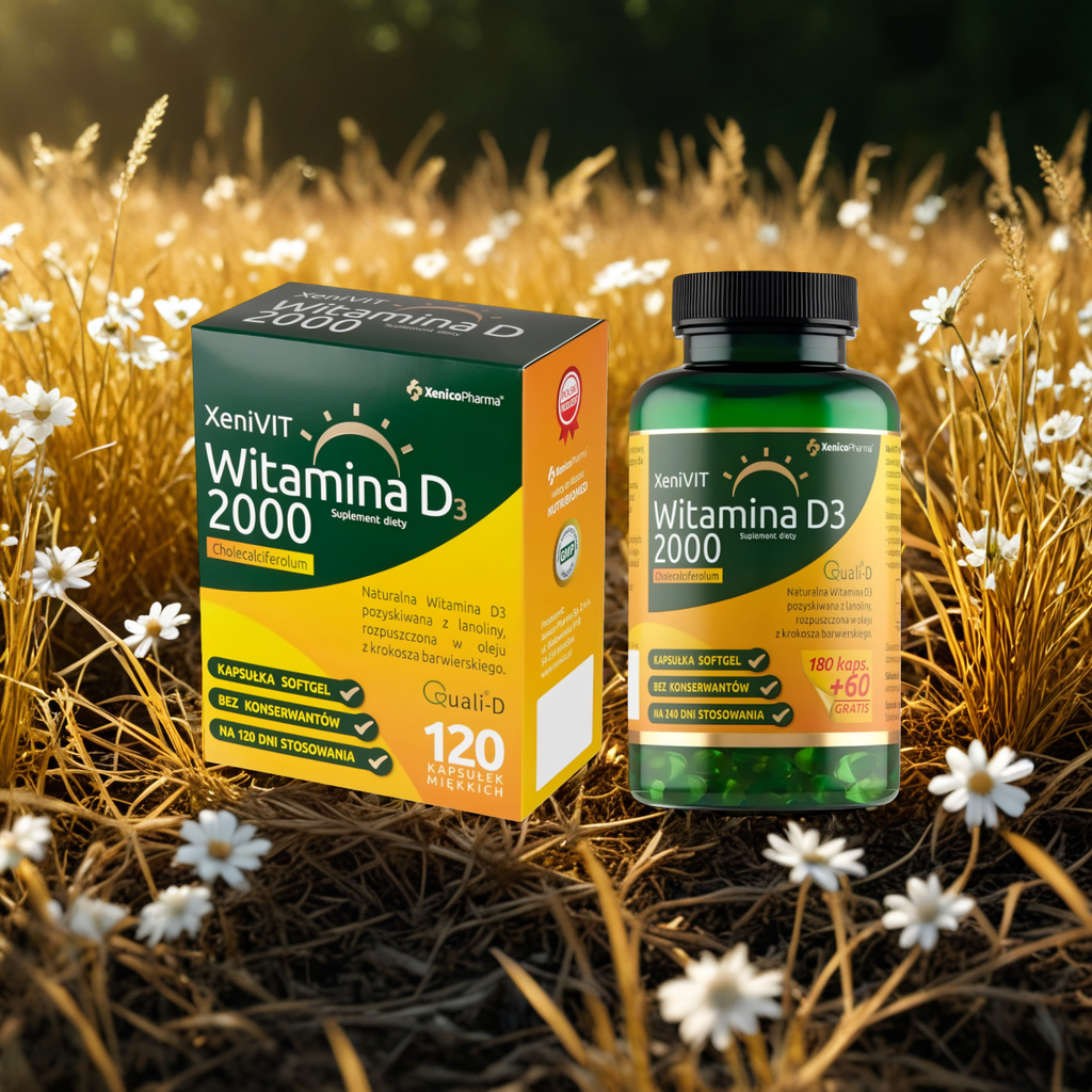 XeniVIT Witamina D 2000 Xenico Pharma - Zdrowe kości (Opakowanie: 120-kapsulek)
