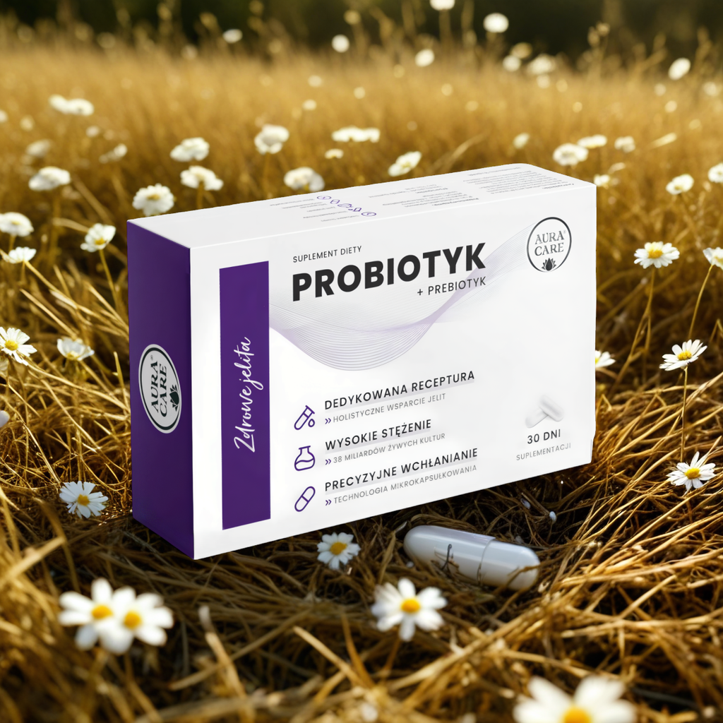 Zdrowe Jelita Aura Care - Probiotyk + prebiotyk - 30 kapsułek