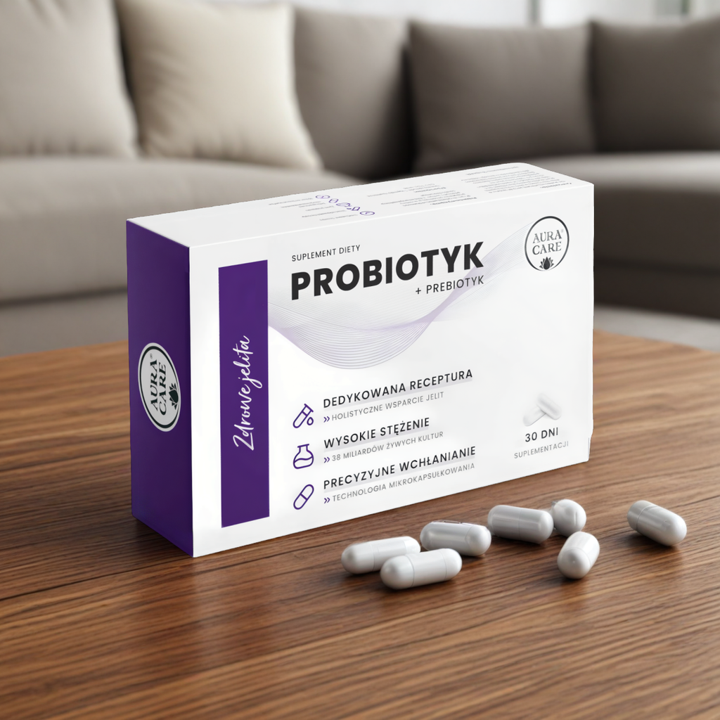Zdrowe Jelita Aura Care - Probiotyk + prebiotyk - 30 kapsułek