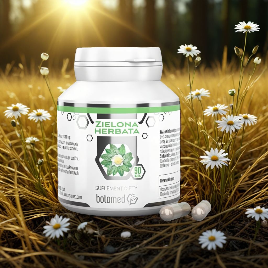 Zielona herbata Ekstrakt ziołowy 300 mg Botamed - Wspiera trawienie - 90 kapsułek