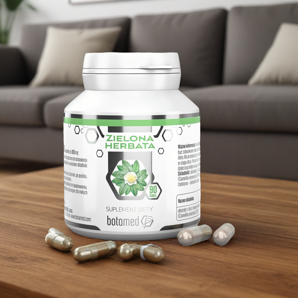 Zielona herbata Ekstrakt ziołowy 300 mg Botamed - Wspiera trawienie - 90 kapsułek